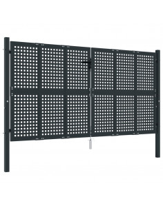 Cancello Giardino Antracite 300x200 cm in Acciaio