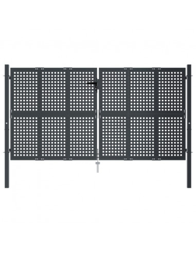 Cancello Giardino Antracite 300x200 cm in Acciaio