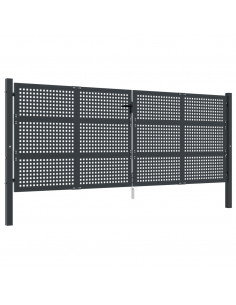Cancello da Giardino Antracite 400x125 cm in Acciaio