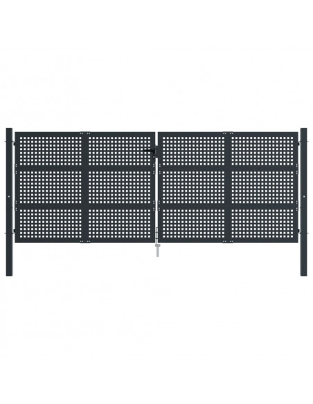 Cancello Giardino Antracite 400x175 cm in Acciaio