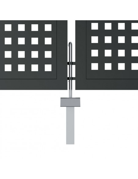 Cancello da Giardino Antracite 400x125 cm in Acciaio