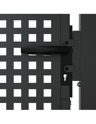 Cancello Giardino Antracite 105x225 cm in Acciaio