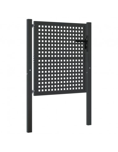 Cancello da Giardino Antracite 100x100 cm in Acciaio