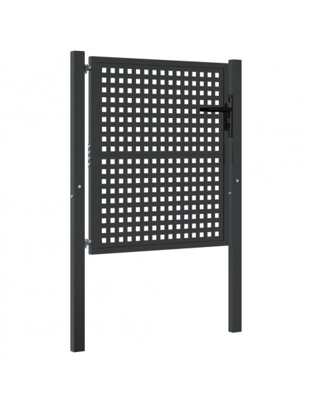 Cancello da Giardino Antracite 100x100 cm in Acciaio