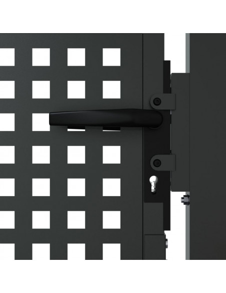Cancello Giardino Antracite 105x125 cm in Acciaio