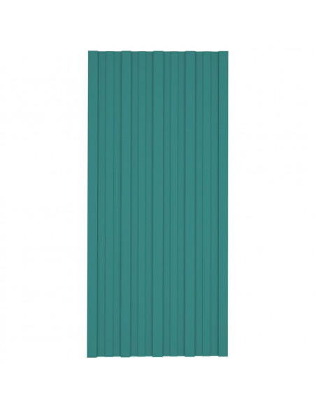 Pannelli da Tetto 12 pz in Acciaio Zincato Verdi 100x45 cm