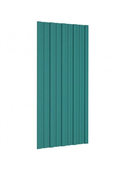 Pannelli da Tetto 12 pz in Acciaio Zincato Verdi 100x45 cm
