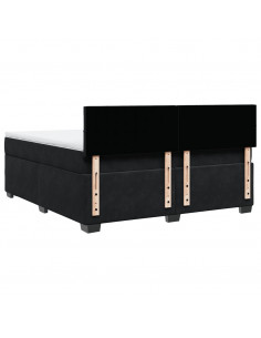 Giroletto a Molle con Materasso Nero 180x200 cm in Velluto 2