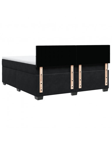 Giroletto a Molle con Materasso Nero 180x200 cm in Velluto