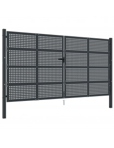 Cancello da Giardino Antracite 400x175 cm in Acciaio