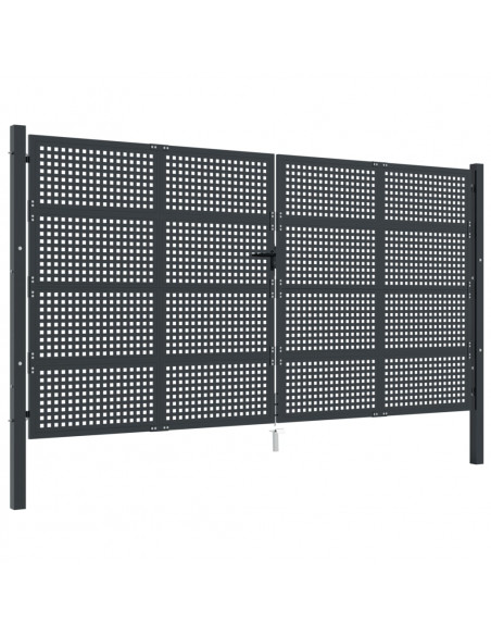 Cancello da Giardino Antracite 400x175 cm in Acciaio