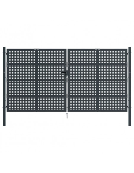 Cancello Giardino Antracite 400x225 cm in Acciaio