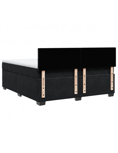 Giroletto a Molle con Materasso Nero 180x200 cm in Velluto