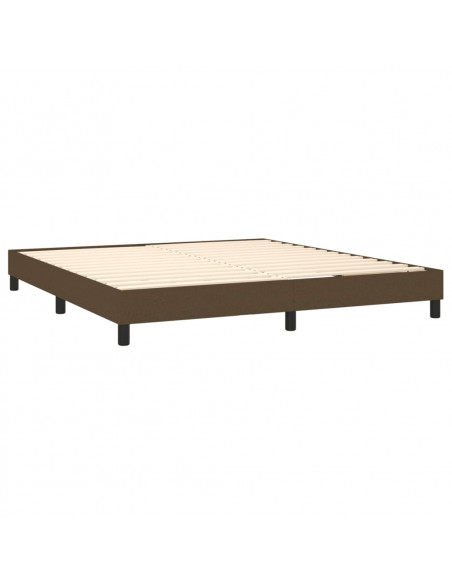Letto a Molle Materasso e LED Marrone Scuro 160x200 cm Tessuto
