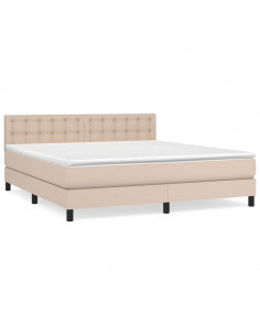 Giroletto a Molle con Materasso Cappuccino 160x200cm Similpelle