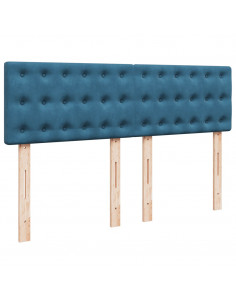 Giroletto a Molle con Materasso Blu 160x200 cm in Velluto 2