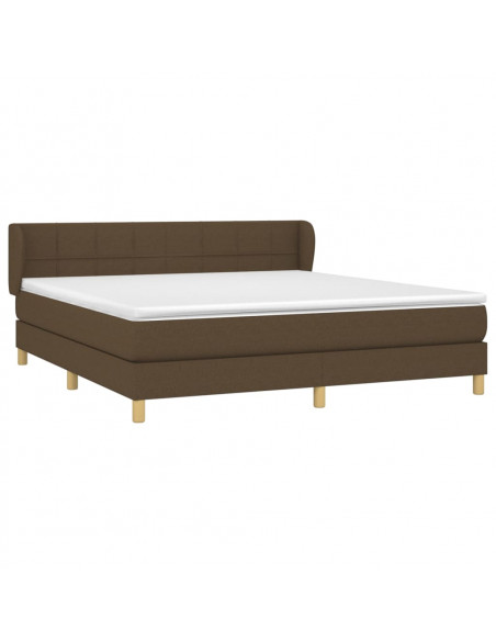 Giroletto a Molle con Materasso Marrone Scuro 160x200cm Tessuto