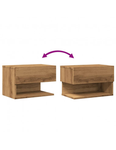 Comodini a Muro 2 pz Rovere Artigianale