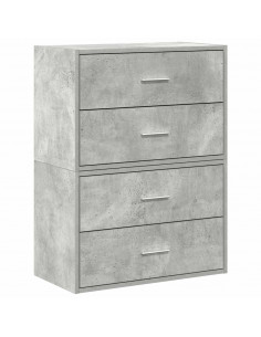 Armadi con 2 Cassetti 2 pz Grigio Cemento 60x31x40cm Truciolato