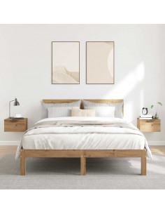 Comodini a Muro 2 pz Rovere Artigianale 34x30x20 cm 2