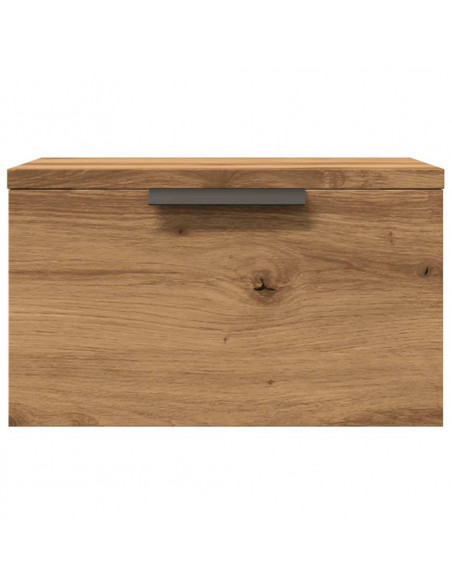 Comodini a Muro 2 pz Rovere Artigianale 34x30x20 cm