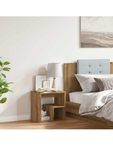 Comodino Rovere Artigianale 40x30x40 cm in Legno Multistrato