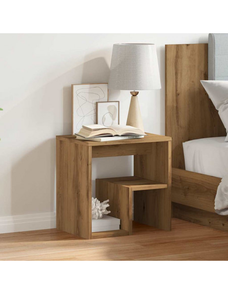 Comodino Rovere Artigianale 40x30x40 cm in Legno Multistrato