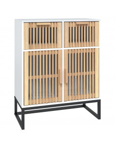 Credenza Bianca 60x30x75 cm in Legno Multistrato