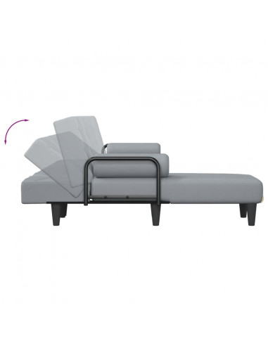 Divano Letto a L Grigio Chiaro 260x140x70 cm in Tessuto