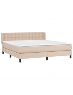 Giroletto a Molle con Materasso Cappuccino 160x200cm Similpelle 2