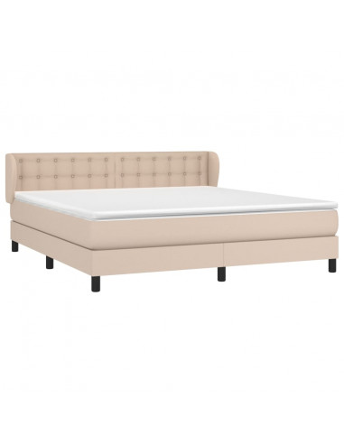 Giroletto a Molle con Materasso Cappuccino 160x200cm Similpelle