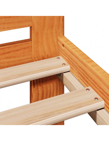 Letto senza Materasso Marrone Cera 90x200 cm Legno di Pino