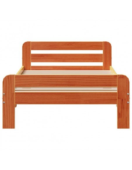 Letto senza Materasso Marrone Cera 90x200 cm Legno di Pino