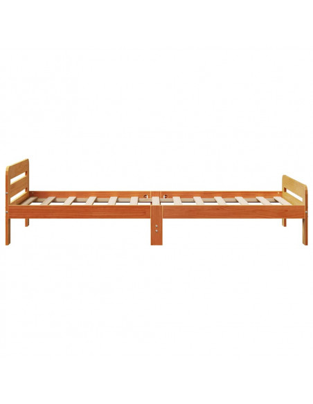 Letto senza Materasso Marrone Cera 90x200 cm Legno di Pino