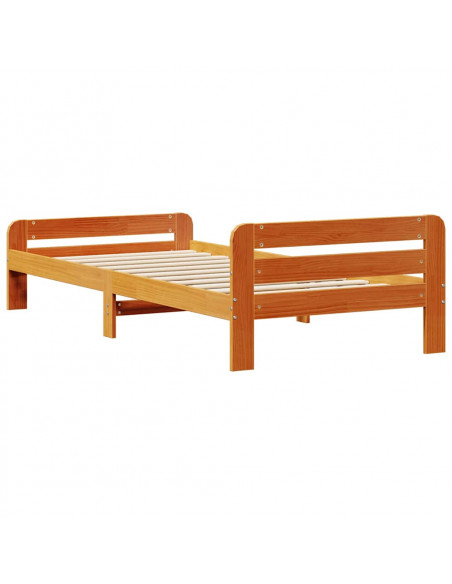Letto senza Materasso Marrone Cera 90x200 cm Legno di Pino