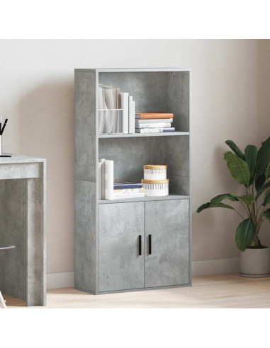 Libreria Grigio Cemento 60x24x120 cm in Legno Multistrato