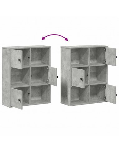 Libreria Grigio Cemento 60x24x76,5 cm in Legno Multistrato