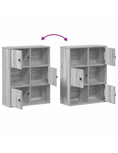 Libreria Grigio Sonoma 60x24x76,5 cm in Legno Multistrato