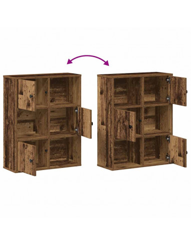 Libreria Legno Vecchio 60x24x76,5 cm in Legno Multistrato