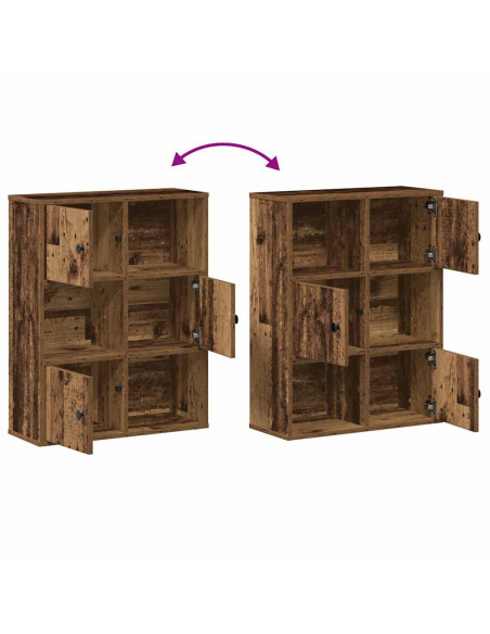 Libreria Legno Vecchio 60x24x76,5 cm in Legno Multistrato