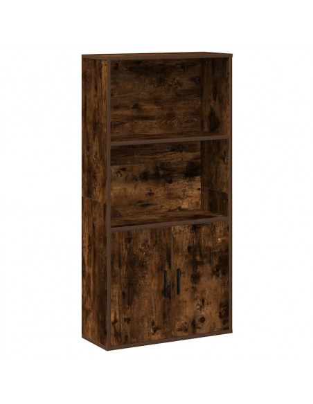 Libreria Rovere Fumo 60x24x120 cm in Truciolato