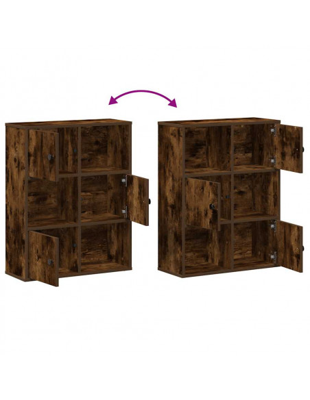 Libreria Rovere Fumo 60x24x76,5 cm in Legno Multistrato