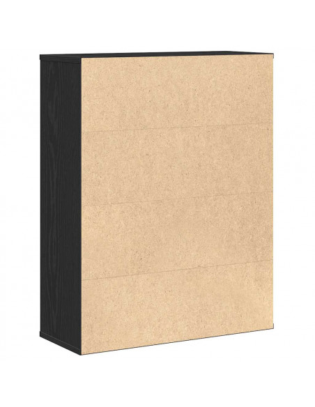 Libreria Rovere Nero 60x24x76,5 cm in Legno Multistrato