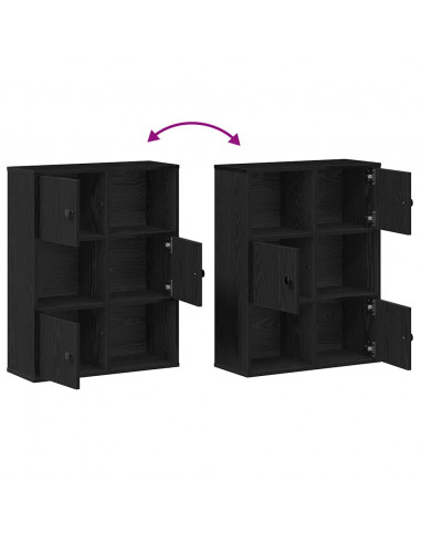 Libreria Rovere Nero 60x24x76,5 cm in Legno Multistrato