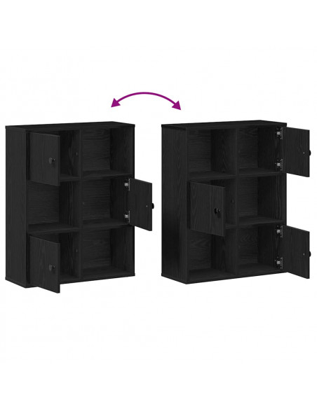 Libreria Rovere Nero 60x24x76,5 cm in Legno Multistrato