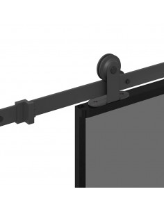 Porta Scorrevole Ferramenta 90x205 cm Vetro Temperato Alluminio