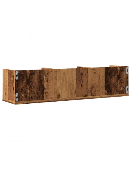 Scaffale Porta CD a Parete Antico 75x18x18 cm Legno Multistrato
