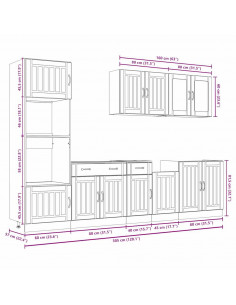 Set Mobili da Cucina 7 pz Kalmar Grigio Cemento in Truciolato