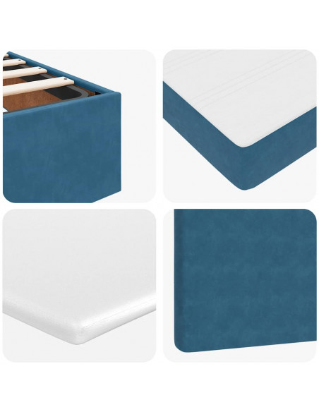 Struttura Letto Pouf con Materassi 160x200 cm Velluto