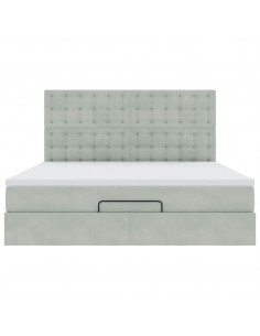 Struttura Letto Pouf con Materassi 180x200 cm Velluto